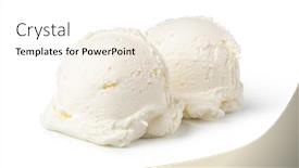  Presentation with vanilla ice cream fresh - Colorful presentation theme enhanced with scoop-of-vanilla-ice-cream backdrop and a white colored foreground