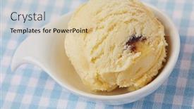  Presentation with vanilla - Slide set having scoop-of-vanilla-ice-cream background and a lemonade colored foreground