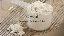  Presentation with whey protein - Slide set consisting of scoop of whey protein isolate background and a mint green colored foreground