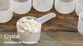  Presentation with whey protein - Slide set consisting of concrete wall and wooden fragment background and a light gray colored foreground