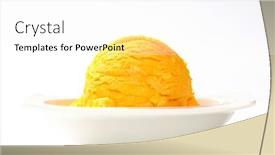  Presentation with ice cream - Amazing presentation having scoop-of-yellow-ice-cream backdrop and a white colored foreground