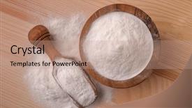  Presentation with baking soda - PPT theme with scoop with baking soda background and a coral colored foreground