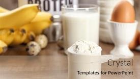  Presentation with protein - Slide deck enhanced with scoop with protein powder background and a coral colored foreground