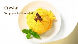  Presentation with ice cream - Audience pleasing slides consisting of scoop of yellow ice cream backdrop and a cream colored foreground