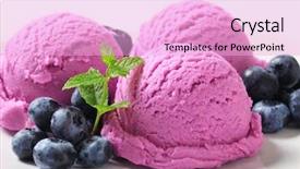  Presentation with food ice - Amazing slide set having scoops of blueberry ice cream backdrop and a lavender colored foreground