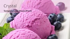  Presentation with blueberry - Slides having scoops of blueberry raspberry ice cream background and a lemonade colored foreground