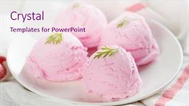  Presentation with ice cream sundae - Presentation theme consisting of scoops pink ice cream background and a lemonade colored foreground