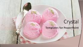  Presentation with strawberry ice cream - Slide set enhanced with scoops strawberry ice cream background and a lemonade colored foreground