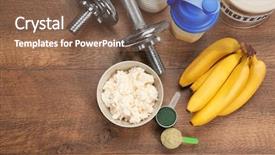  Presentation with food banana - Slide deck consisting of scoops with different powder background and a violet colored foreground