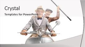  Presentation with cane - Amazing slides having scooter one holding a cane backdrop and a white colored foreground