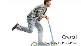  Presentation with shot - Slide deck featuring scooters - profile shot of a young background and a white colored foreground