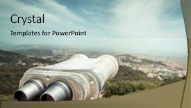  Presentation with scope - Amazing slide deck having scope - binoculars for sightseeing backdrop and a light blue colored foreground