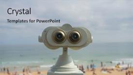  Presentation with binocular - Slide set featuring scope - coin operated binocular background and a light gray colored foreground