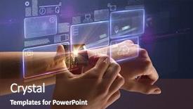  Presentation with labels - Slides with scope - female hand wearing smartwatch background and a tawny brown colored foreground