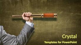  Presentation with biomedical new - PPT theme featuring scope - searching for something new background and a tawny brown colored foreground