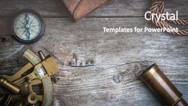  Presentation with vintage compass - Cool new presentation theme with scope - vintage still life with compass backdrop and a gray colored foreground