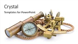  Presentation with vintage compass - PPT theme with scope - vintage still life with compass background and a white colored foreground