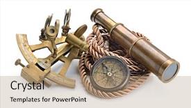  Presentation with vintage compass - Audience pleasing slides consisting of scope - vintage still life with compass backdrop and a coral colored foreground