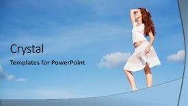  Presentation with beach ball sand dunes - Beautiful PPT theme featuring scope practice - beautiful female exercising backdrop and a light blue colored foreground