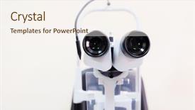  Presentation with machine vision - Slides with scope testing - image of test vision machine background and a  colored foreground