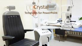  Presentation with machine vision - PPT theme having scope testing - image of test vision machine background and a  colored foreground