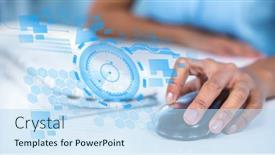  Presentation with digital finance - Presentation theme consisting of scope-with-digital-icons-over background and a sky blue colored foreground