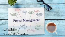  Presentation with project management - Slide deck having scope work - business concept notebook with scheme background and a light blue colored foreground