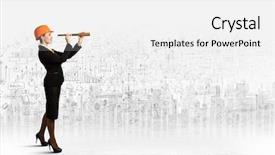  Presentation with scope work - Presentation theme featuring scope work - image of young woman looking background and a white colored foreground