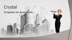  Presentation with scope work - Colorful presentation design enhanced with scope work - image of young woman looking backdrop and a white colored foreground