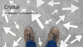  Presentation with scope work - PPT theme with scope work - many arrows on a path background and a light gray colored foreground