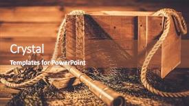  Presentation with scope work - Presentation theme having scope work - sea travelling concept in wooden background and a red colored foreground