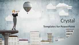  Presentation with woman engineer - Theme having scope work - young woman engineer looking background and a  colored foreground