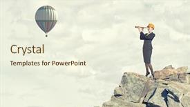  Presentation with woman engineer - Amazing presentation design having scope work - young woman engineer looking backdrop and a  colored foreground