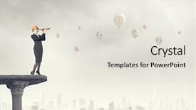  Presentation with woman engineer - Slides consisting of scope work - young woman engineer looking background and a  colored foreground