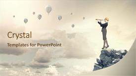  Presentation with woman engineer - Beautiful PPT layouts featuring scope work - young woman engineer looking backdrop and a lemonade colored foreground