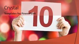  Presentation with blur bokeh of shop - Slides with score - 10 placard with bokeh background background and a coral colored foreground