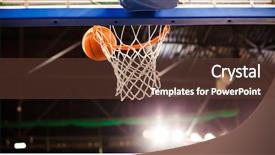  Presentation with basketball - Colorful slide set enhanced with score - scoring during a basketball game backdrop and a tawny brown colored foreground