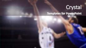  Presentation with basketball - Cool new PPT layouts with score - scoring during a basketball game backdrop and a tawny brown colored foreground