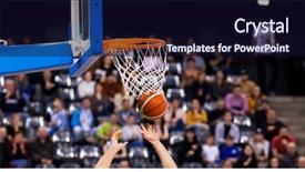  Presentation with basketball - Slide deck having score - scoring during basketball game background and a wine colored foreground