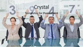  Presentation with interview - PPT layouts enhanced with score card - stern interview panel holding signs background and a  colored foreground