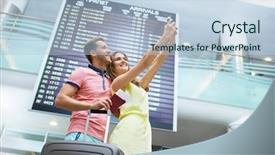  Presentation with scoreboard - Theme featuring scoreboard - young couple making selfie background and a light blue colored foreground