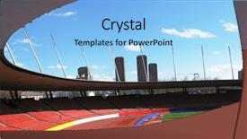  Presentation with stadium - Audience pleasing slides consisting of scoreboard football - letzigrund stadium in zurich backdrop and a light blue colored foreground