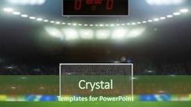  Presentation with scoreboard football - Amazing slide set having scoreboard football - soccer ball backdrop and a tawny brown colored foreground