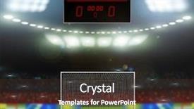  Presentation with scoreboard - Cool new presentation theme with scoreboard football - soccer ball backdrop and a tawny brown colored foreground
