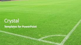  Presentation with football stadium - Slide deck consisting of scoreboard football - soccer stadium background and a seafoam green colored foreground