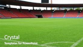  Presentation with football stadium - Colorful slide deck enhanced with water - dead sea landscape on jordan backdrop and a light gray colored foreground