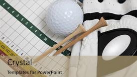  Presentation with sports golf - Cool new slides with scorecard with golf glove tee backdrop and a coral colored foreground