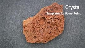  Presentation with igneous rock volcano - PPT theme with scoria igneous rock sample background and a gray colored foreground