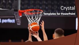  Presentation with billiard pool game nine ball - Audience pleasing slide set consisting of scoring during a basketball game ball in hoop backdrop and a dark gray colored foreground