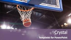  Presentation with basketball - Colorful slide set enhanced with scoring during basketball game - ball backdrop and a violet colored foreground